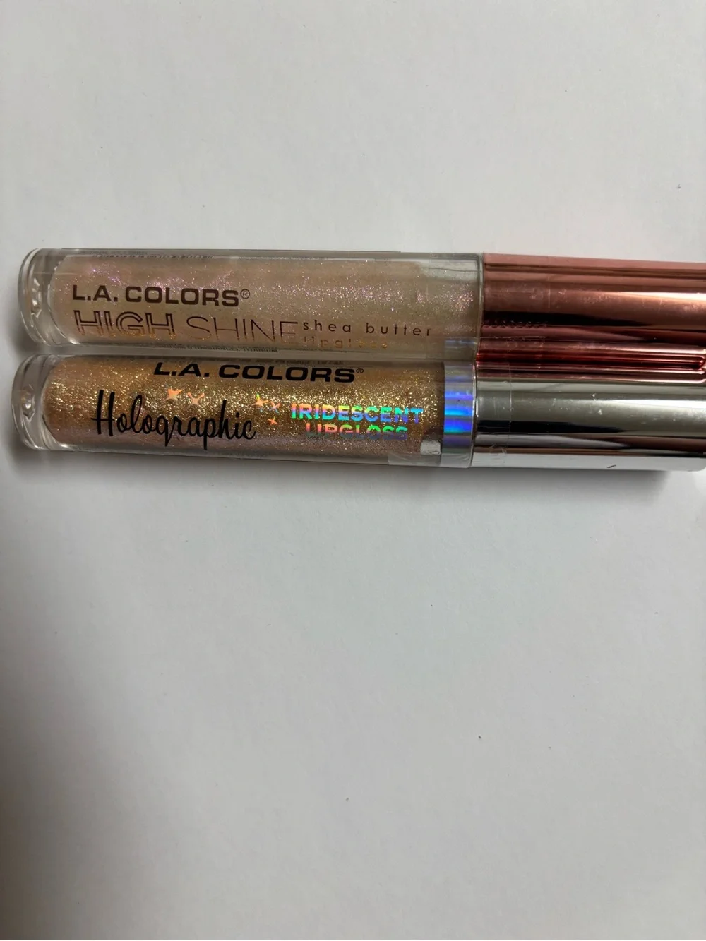 L.A. COLORS Holographic & High Shine Lip Gloss Duo - Gold Iridescent
